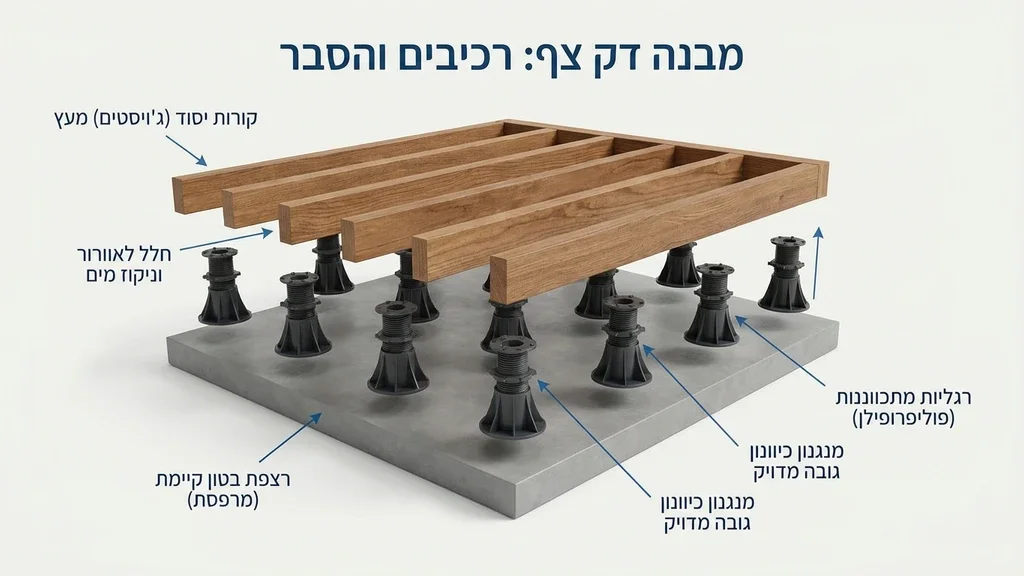 תשתית מקצועית עבור בניית דקים במרפסת